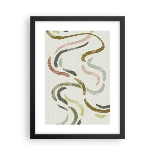 Poster în ramă neagră - Dansul vesel al abstracției - 30x40 cm