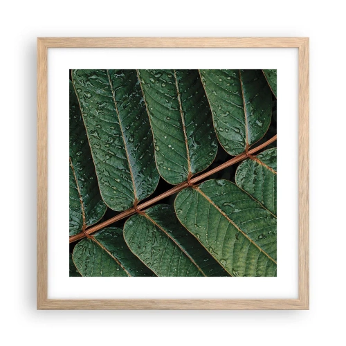 Poster în ramă de stejar deschis - Într-un ritm verde - 40x40 cm