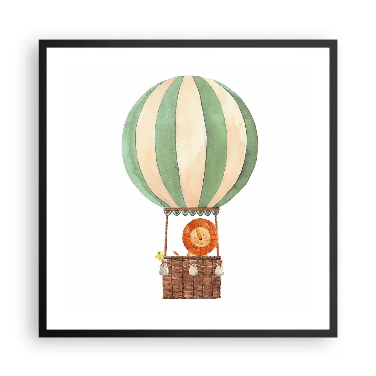 Poster în ramă neagră - Călătoriile lui Leon - 60x60 cm