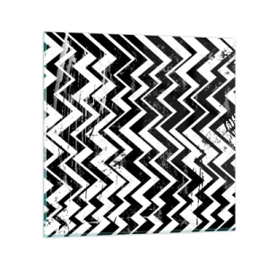 Tablou pe sticlă - Zig-alb, zag-negru - 30x30 cm