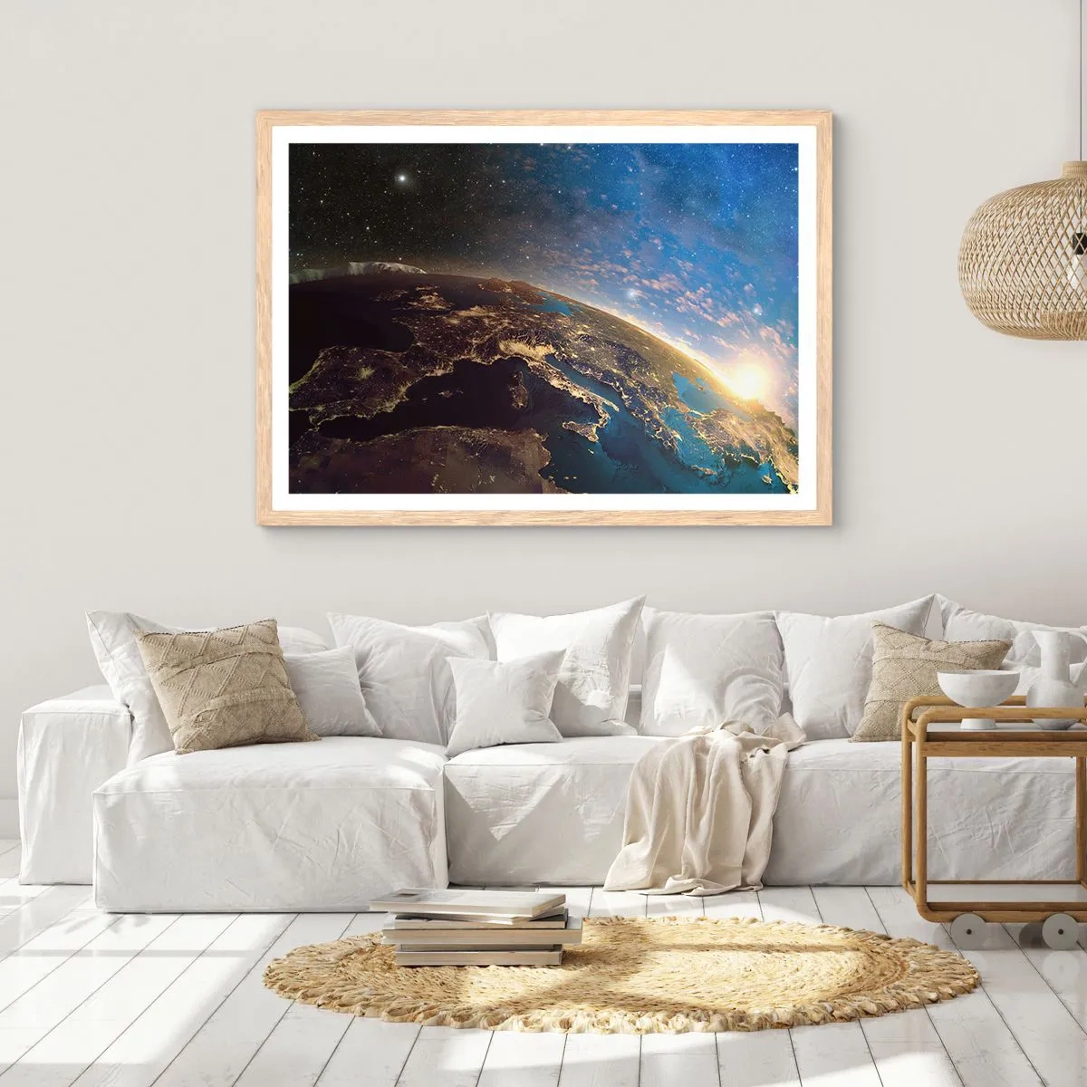 Poster în ramă de stejar deschis - Să ne privim de la distanță - 100x70 cm