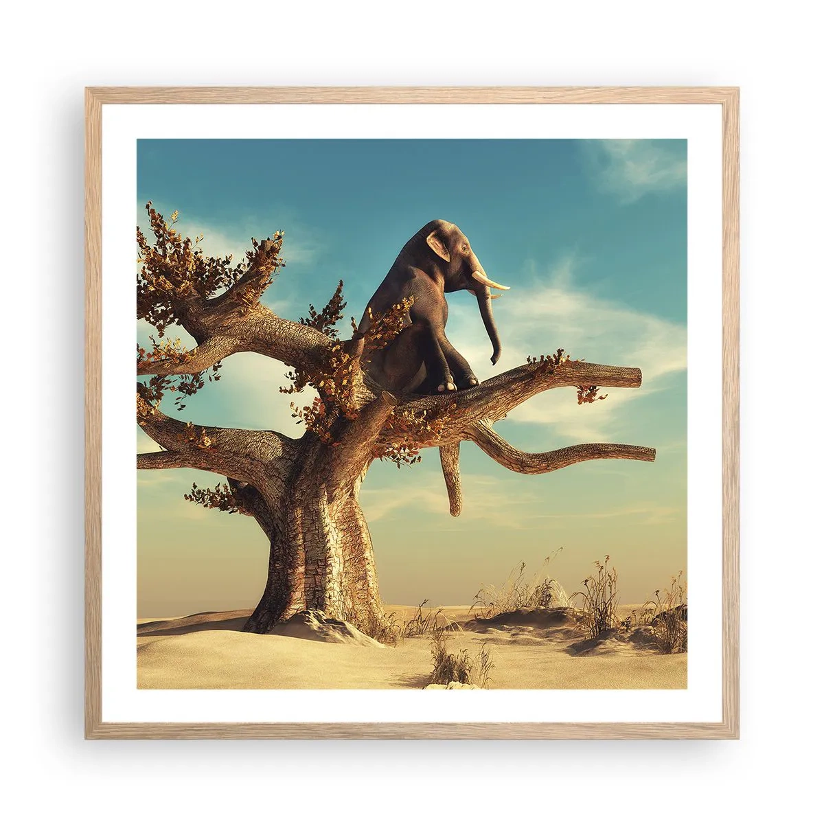 Poster în ramă de stejar deschis - Un nou punct de vedere - 60x60 cm