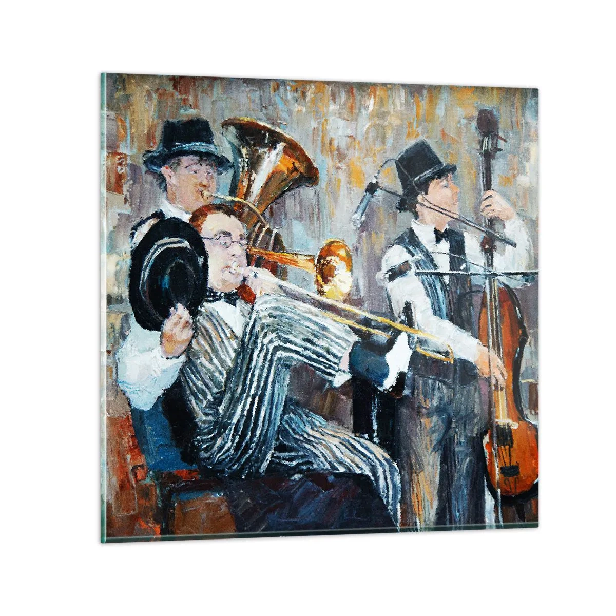 Tablou pe sticlă - Numai jazz - 50x50 cm
