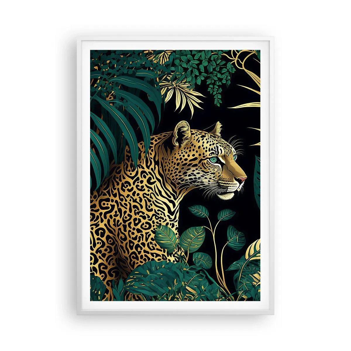 Poster în ramă albă - Domnitorul junglei - 70x100 cm