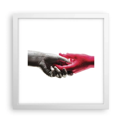 Poster în ramă albă - Împreună, deși diferiți - 30x30 cm