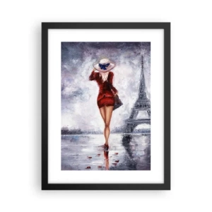 Poster în ramă neagră - Simboluri pariziene - 30x40 cm