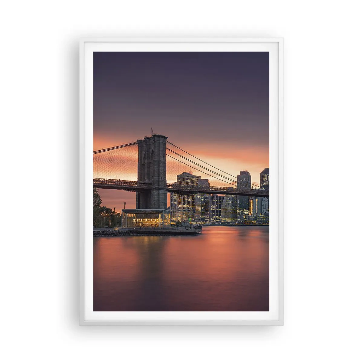 Poster în ramă albă - Scufundate în tăcerea liliachie - 70x100 cm