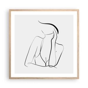 Poster în ramă de stejar deschis - Pe valul unui vis - 60x60 cm