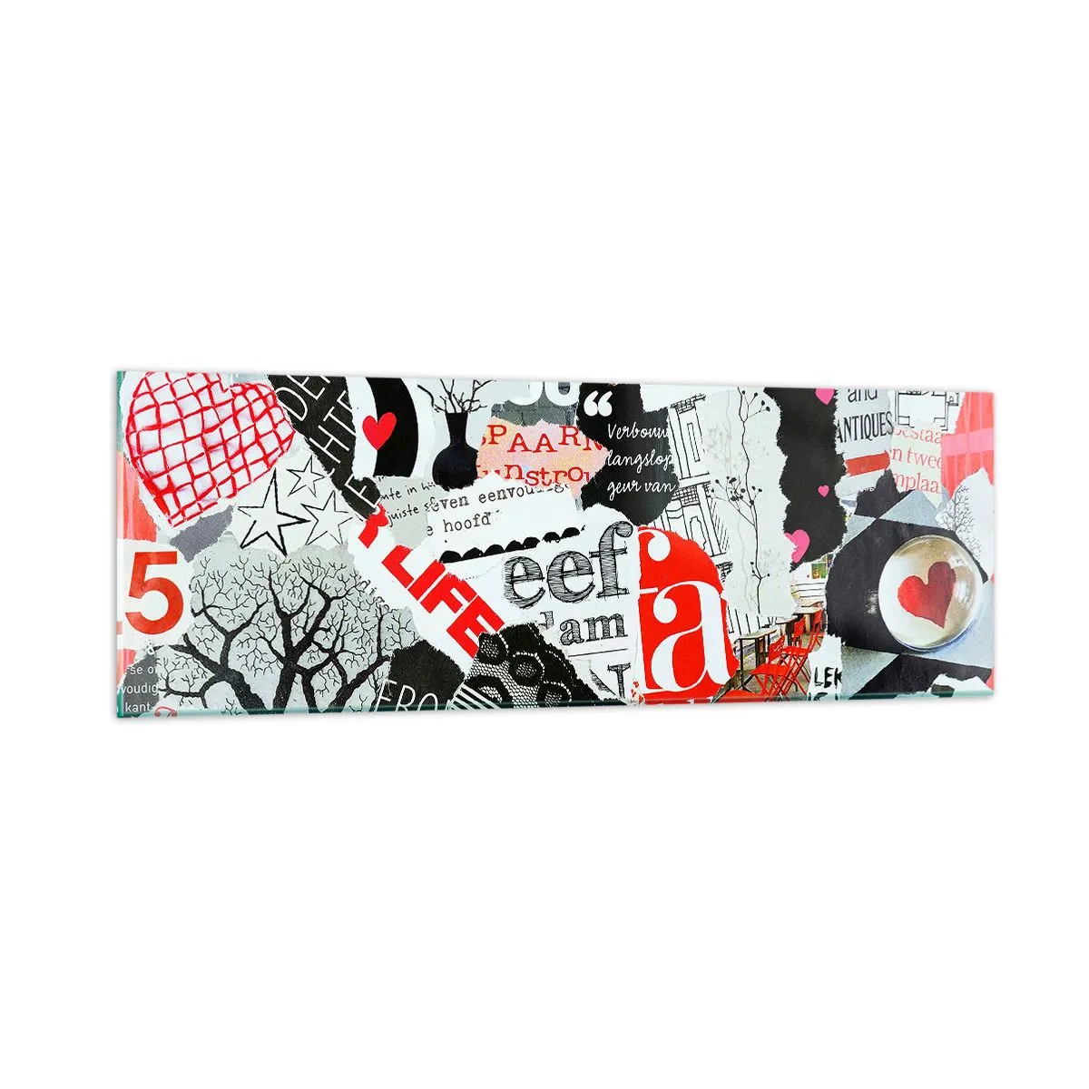 Tablou pe sticlă - Colaj de hipsteri - 90x30 cm