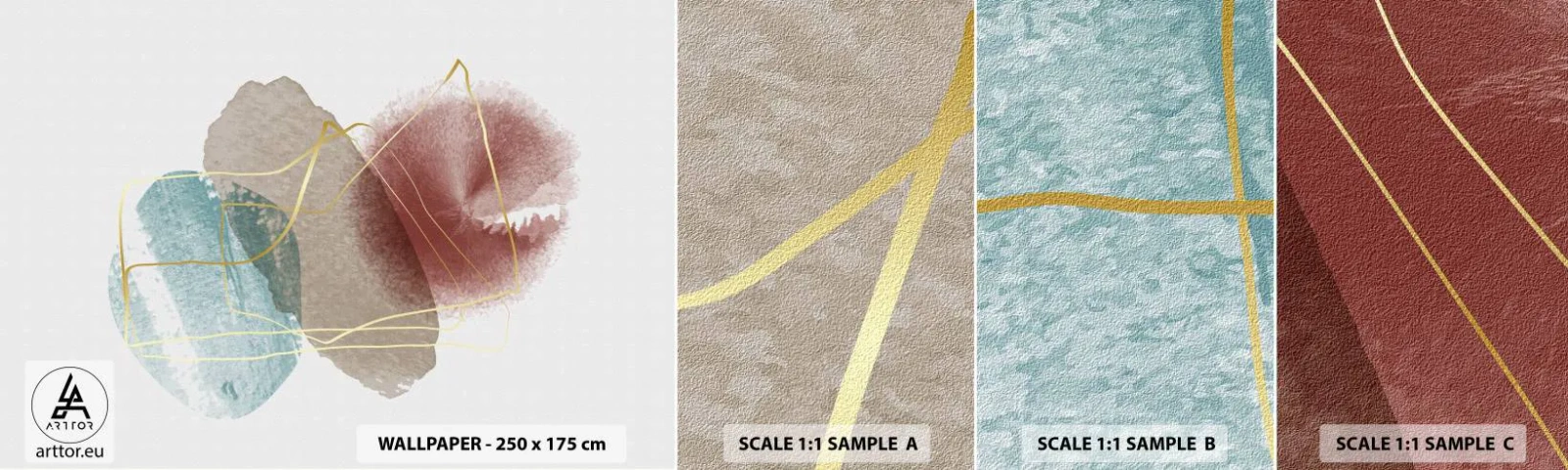 Mostră de Tapet Standard Eco - Mărgele de spațiu - Abstracția, Bucată, Model modern - 100x30 cm