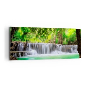 Tablou pe pânză - Cascada verde - 100x40 cm