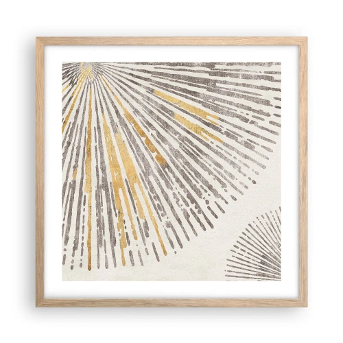 Poster în ramă de stejar deschis - Frumusețea razei - 50x50 cm