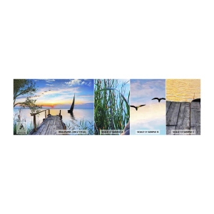 Mostră de Tapet Standard Eco - Bună seara - Peisaj, Lac, Pod de lemn - 100x30 cm