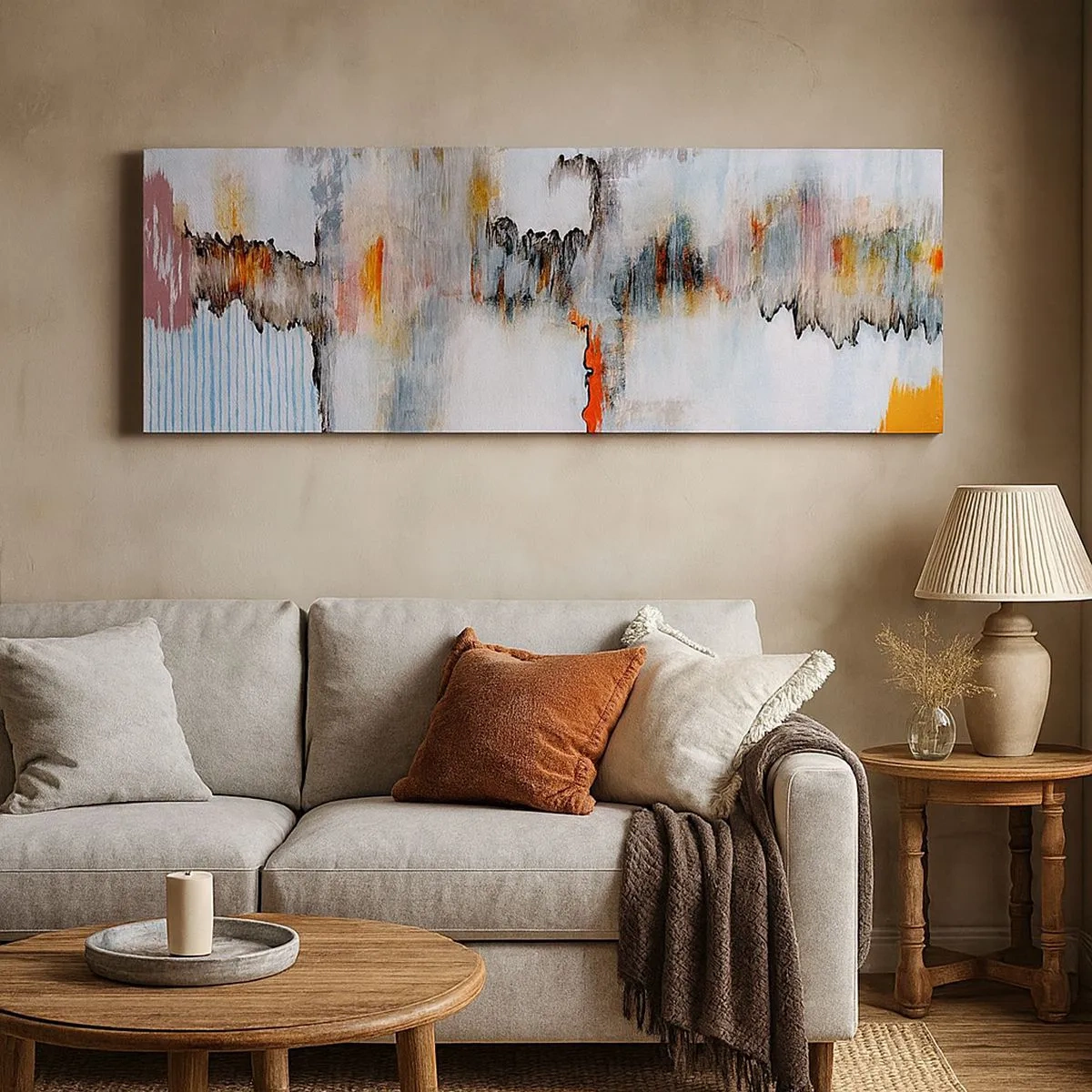 Tablou pe pânză - Cu bățul pe apă - 100x40 cm