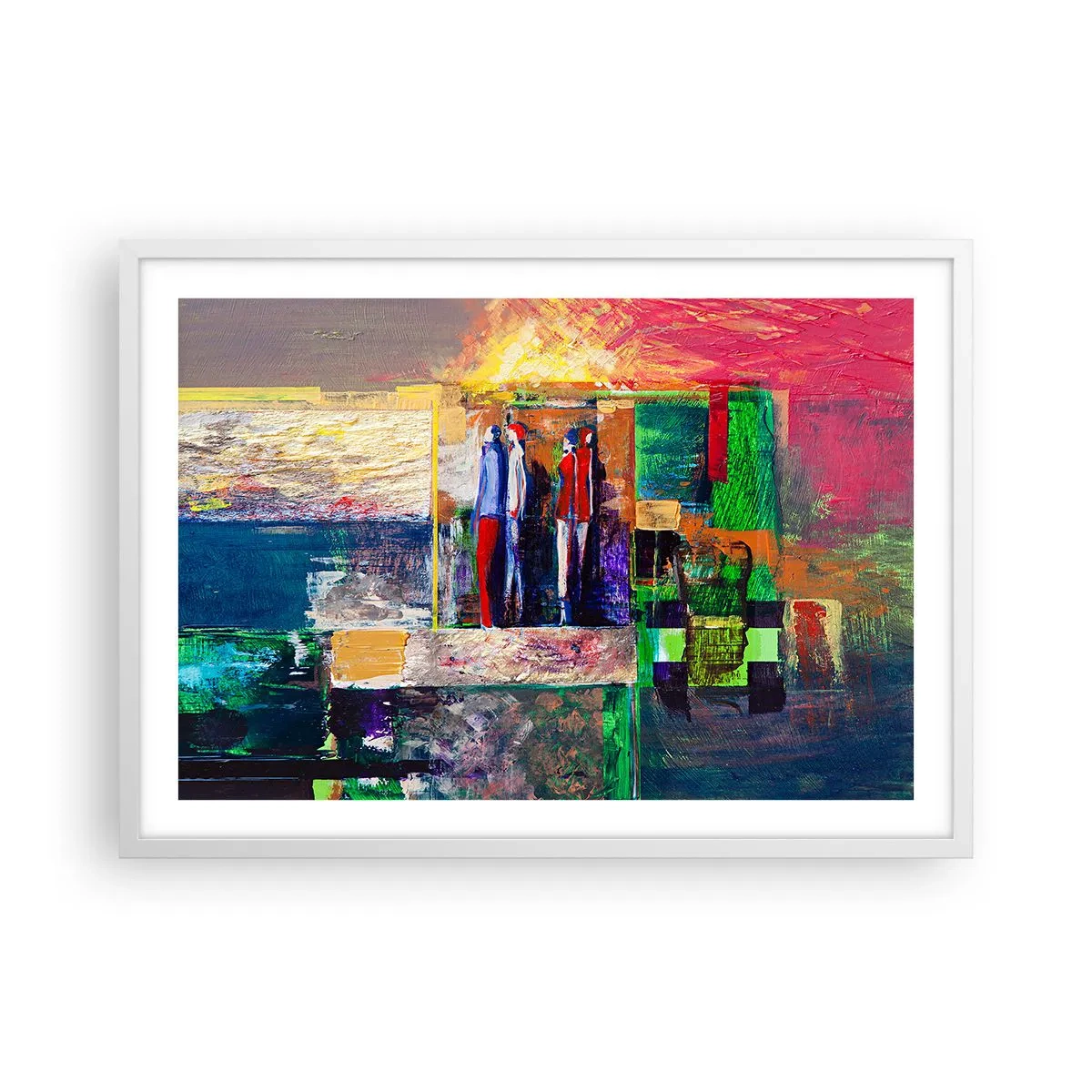 Poster în ramă albă - Relații și emoții - 70x50 cm