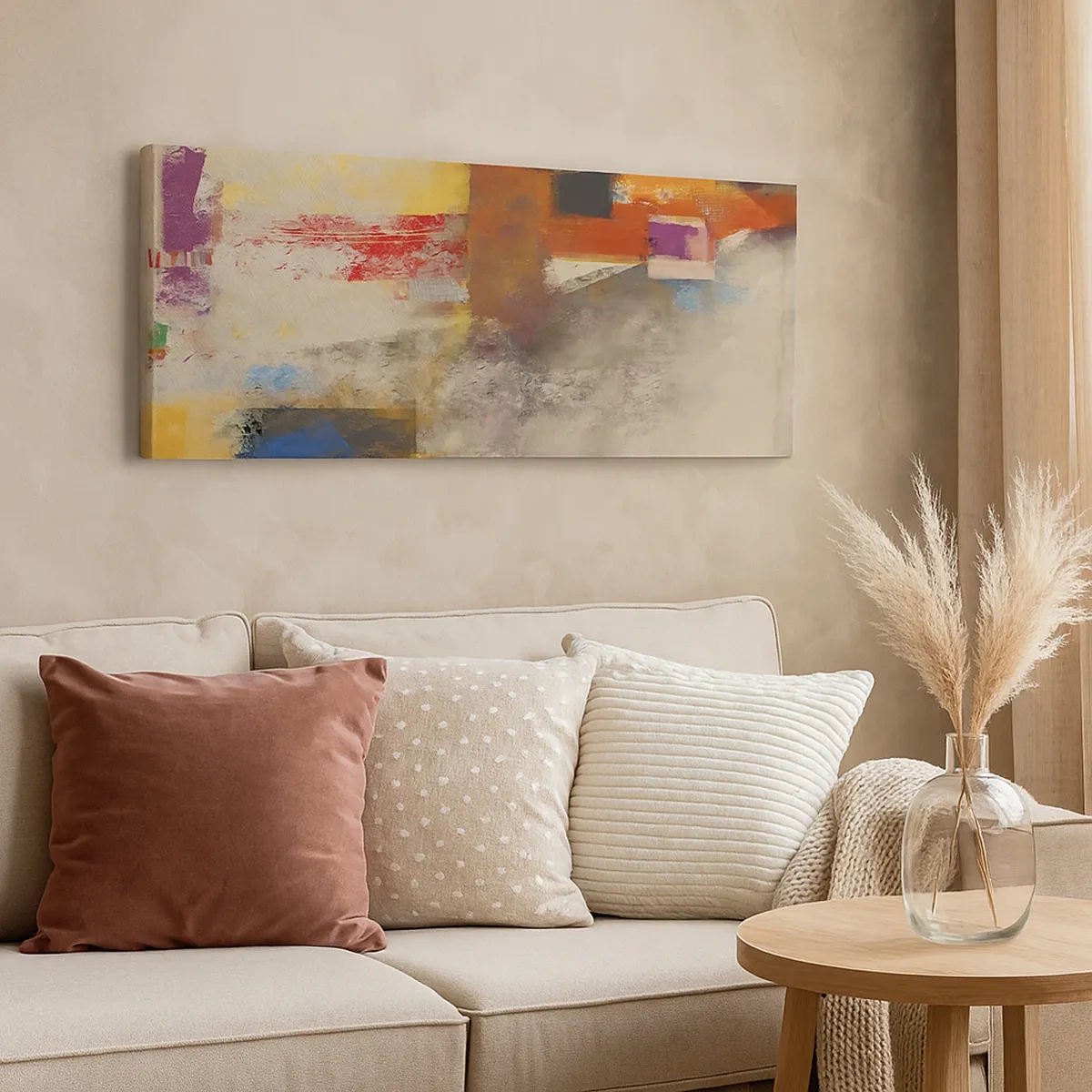 Tablou pe pânză - Geometria culorilor - 30x30 cm