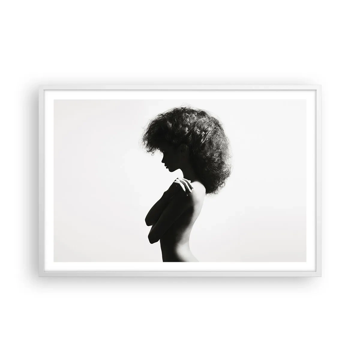 Poster în ramă albă - Ca o floare pe o tulpină subțire - 91x61 cm