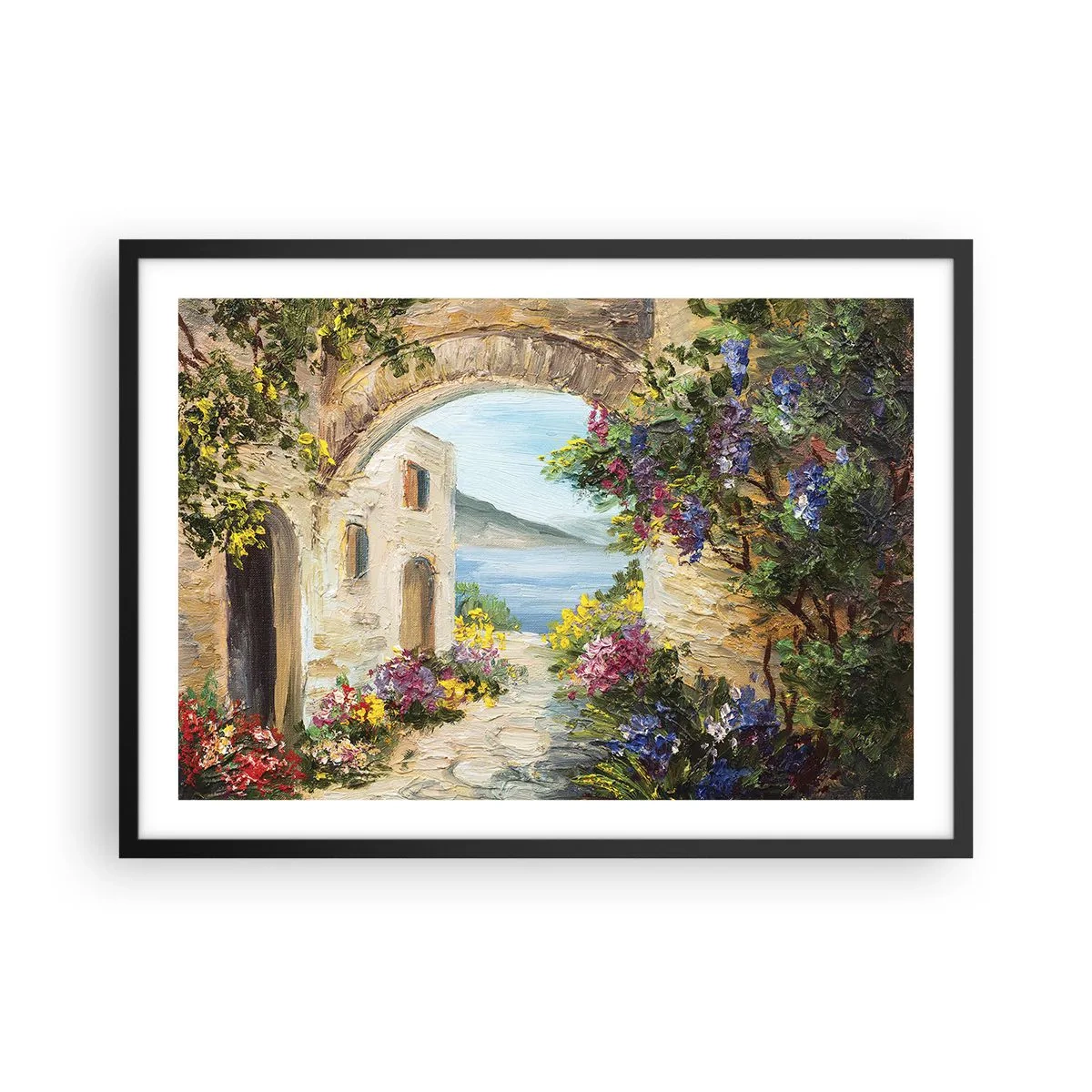Poster în ramă neagră - Farmecul peisajului de coastă - 70x50 cm