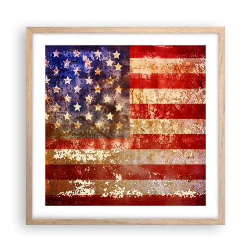 Poster în ramă de stejar deschis - Gloria nu trece - 50x50 cm