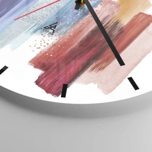 Ceas de perete - Ceas pe sticlă - Sus și jos  - 40x40 cm