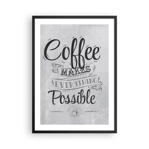 Poster în ramă neagră - Poster motivațional despre cafea - 50x70cm - Cum să nu iubești cafeaua - Decorațiune modernă pentru perete pentru living și dormitor ARTTOR