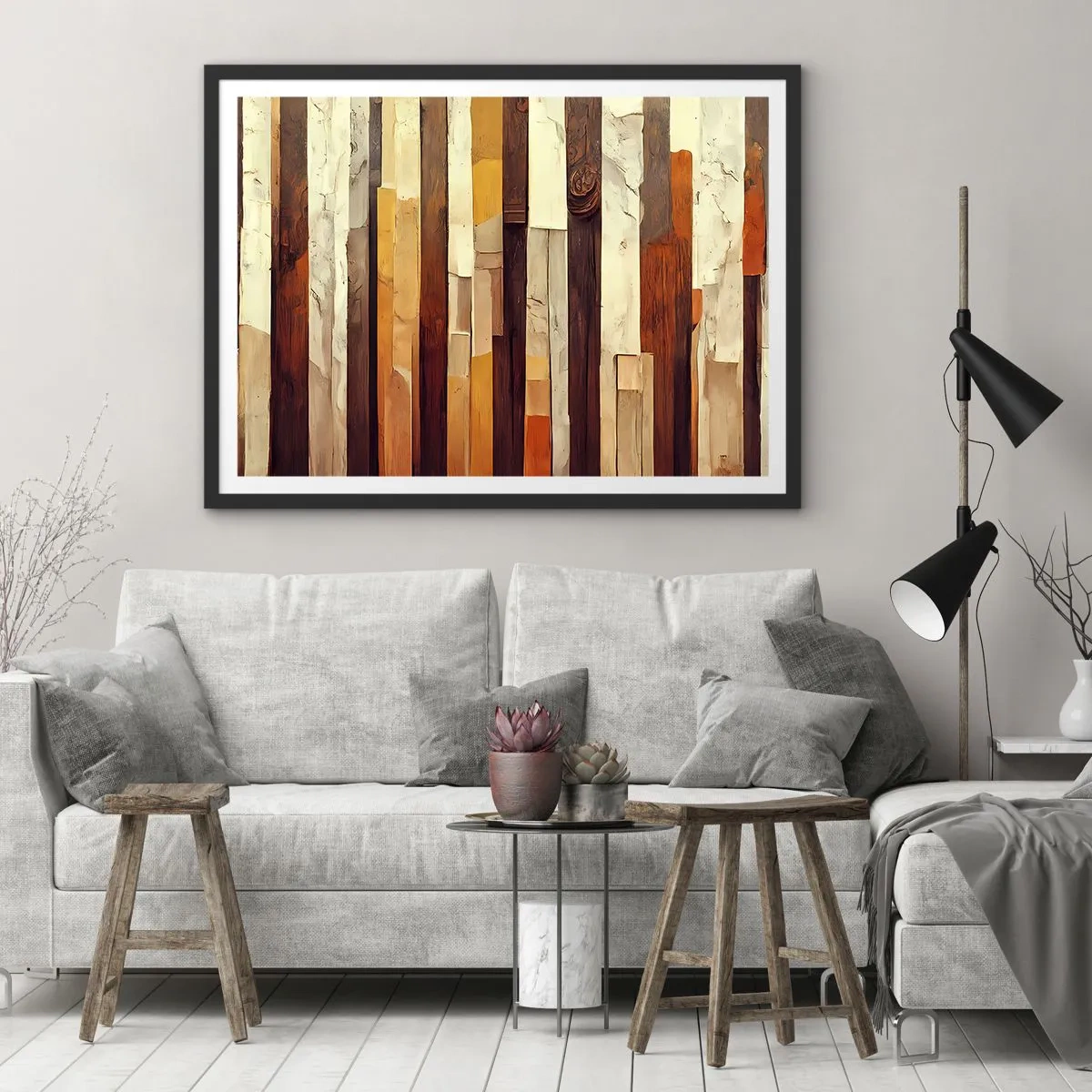 Poster în ramă neagră - Imnul copacilor din pădure - 70x50 cm