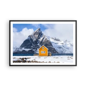 Poster în ramă neagră - Vacanță scandinavă - 91x61 cm