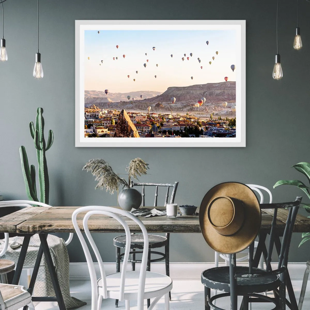 Poster în ramă albă - Ca niște nave pe cer - 70x50 cm