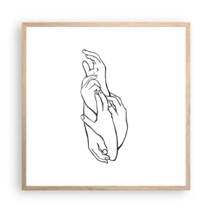 Poster în ramă de stejar deschis - Atingere bună - 60x60 cm