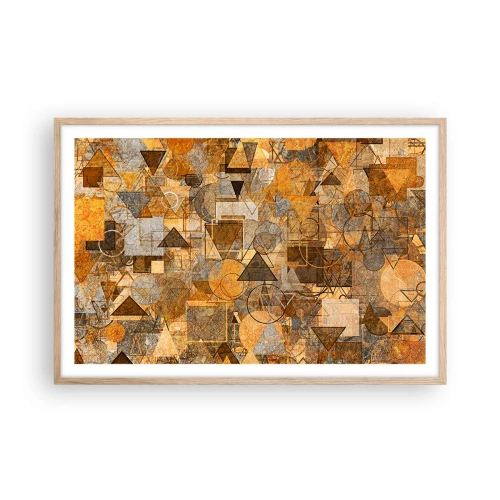 Poster în ramă de stejar deschis - Lumea băgată în formă - 91x61 cm