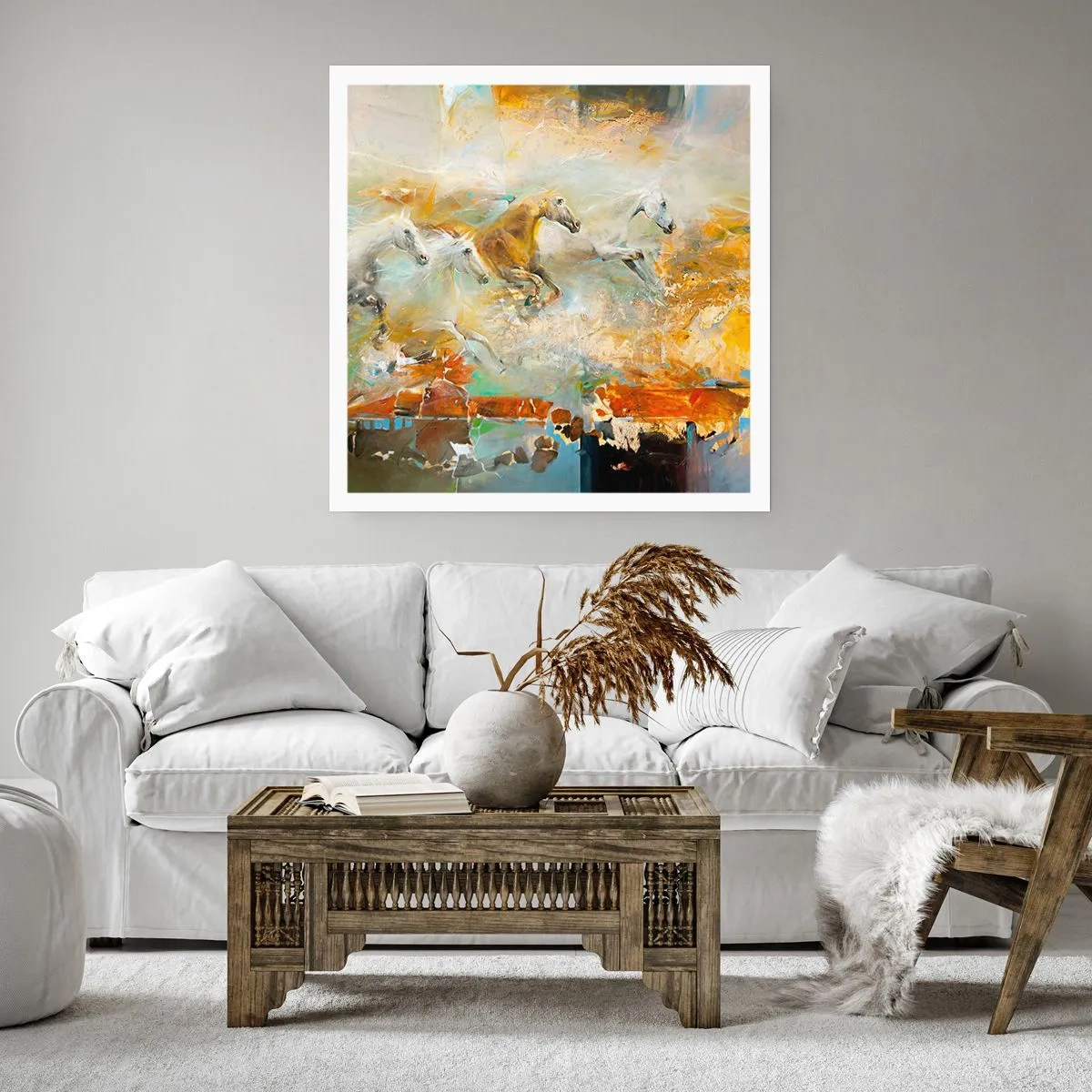 Poster - Galopând prin lumină - 40x40 cm