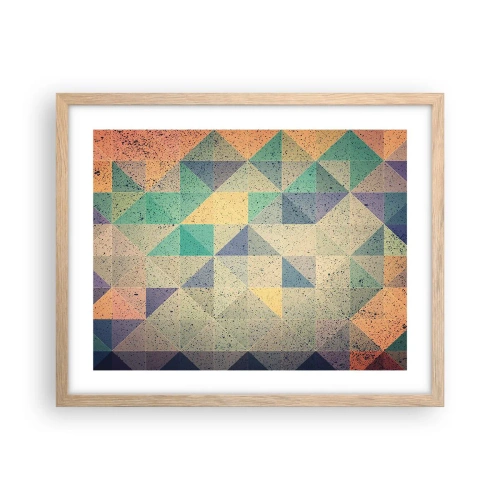 Poster în ramă de stejar deschis - Republica triunghiurilor - 50x40 cm