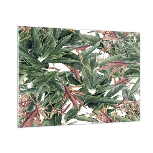 Tablou pe sticlă - Tufișuri de smarald și liliac - 100x70 cm
