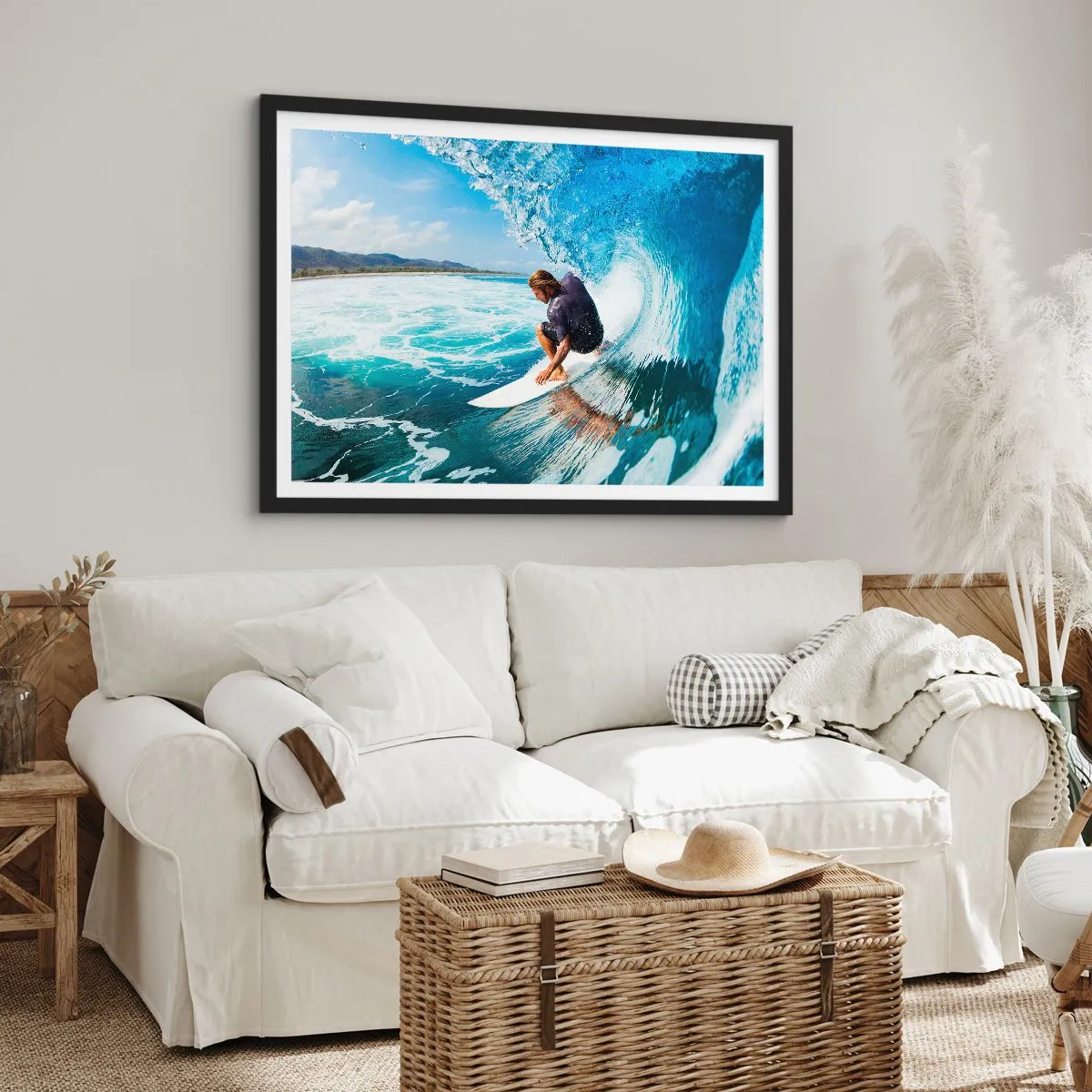 Poster în ramă neagră - Dansând cu valurile - 70x50 cm