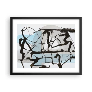 Poster în ramă neagră - Cu toate acestea, albastru - 50x40 cm
