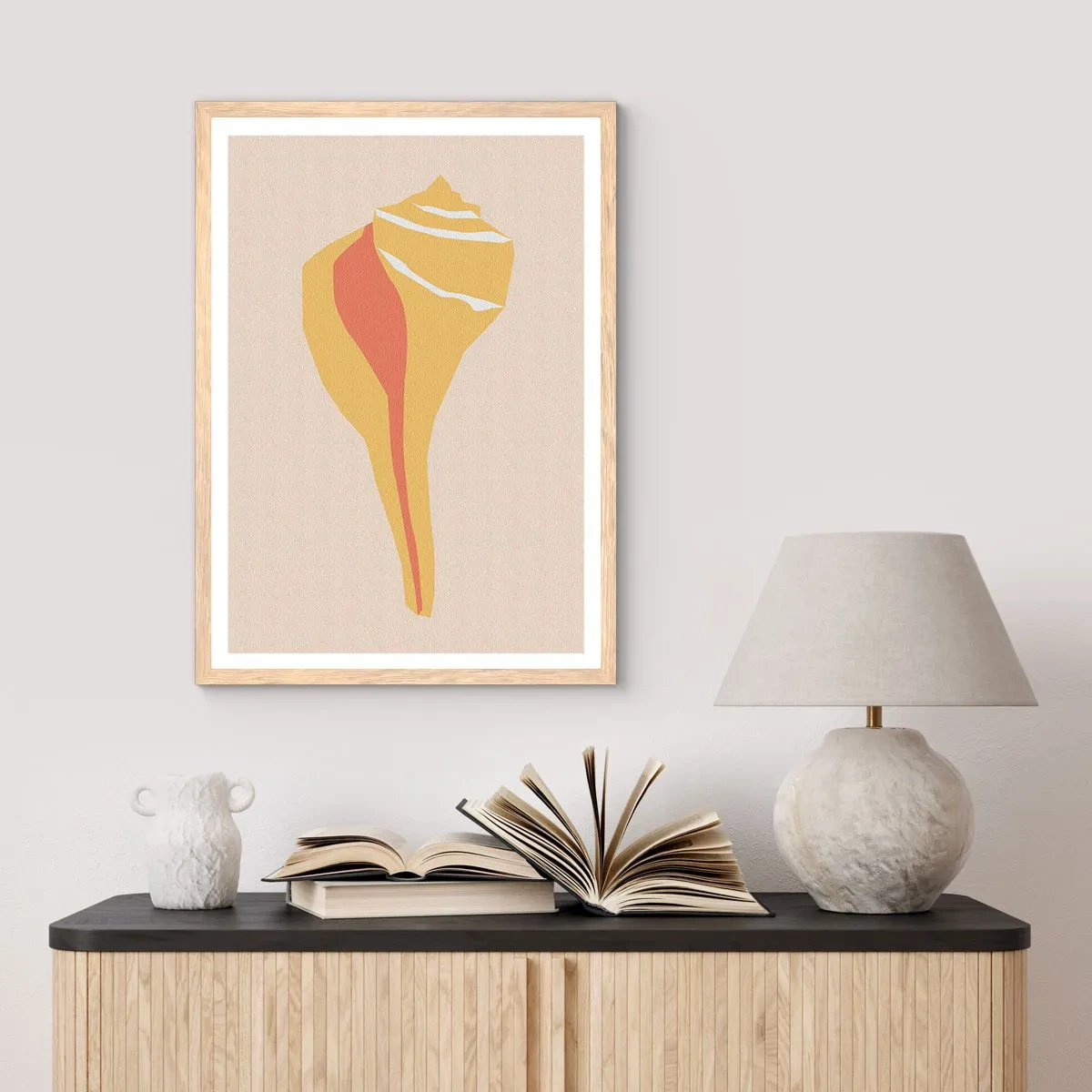 Poster în ramă de stejar deschis - Abstracție organică - creștere - 30x40 cm