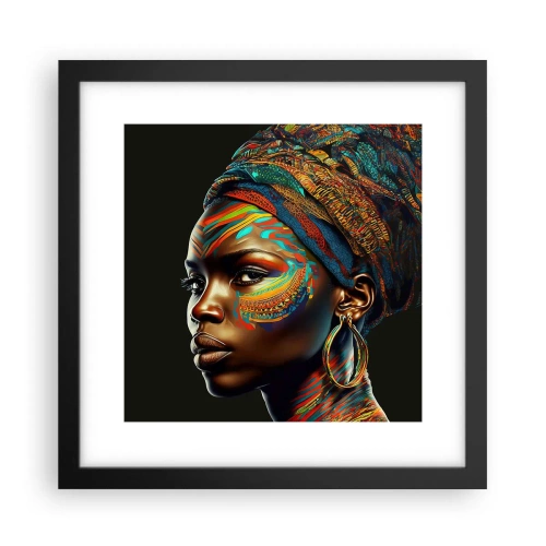 Poster în ramă neagră - Regina africană - 30x30 cm