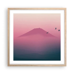 Poster în ramă de stejar deschis - Călători deasupra norilor - 50x50 cm