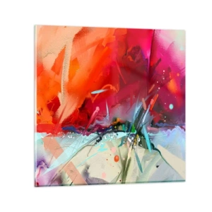 Tablou pe sticlă - O explozie de lumini și culori - 30x30 cm