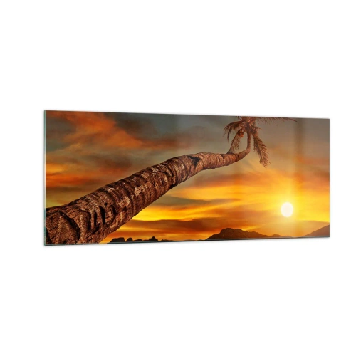 Tablou pe sticlă - Vacanță exotică, aventură în Caraibe - 100x40 cm