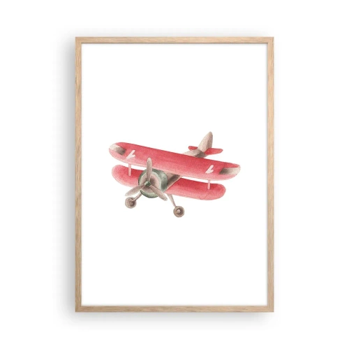 Poster în ramă de stejar deschis - Gata pentru zboruri la mare înălțime - 50x70 cm
