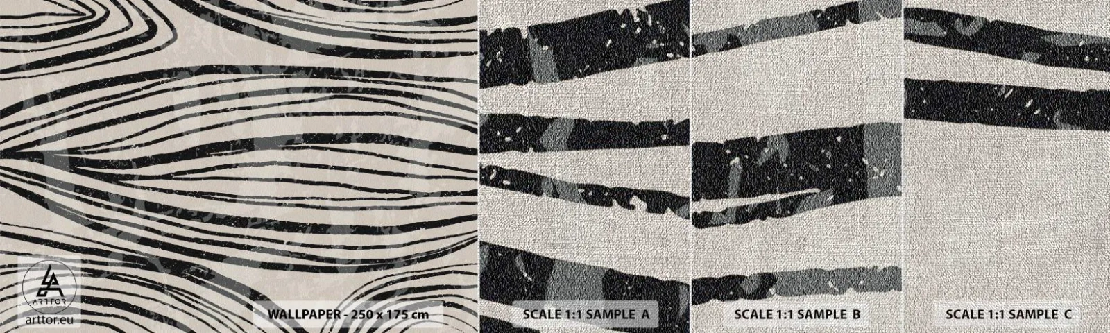 Mostră tapet Premium Canvas - Deversare de linii - Abstracția, Linii, Modern - 100x30 cm