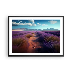 Poster în ramă neagră - Câmpuri parfumate - 70x50 cm