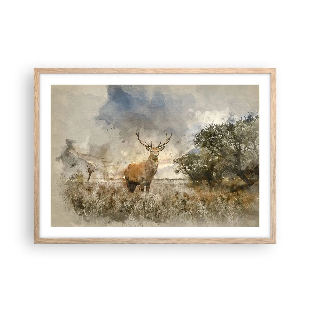 Poster în ramă de stejar deschis - Demnitate - putere - măreție - 70x50 cm