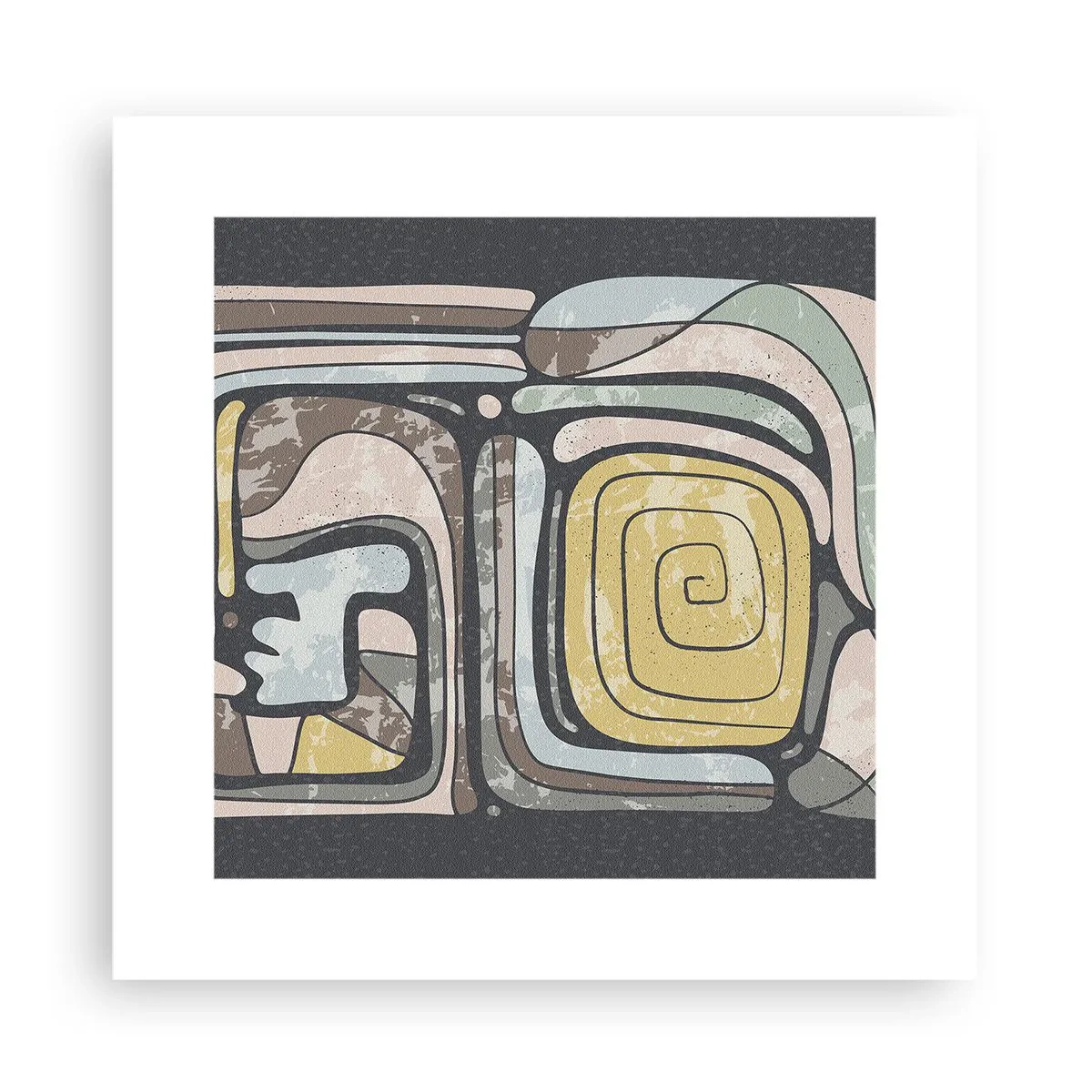 Poster - Abstracție în spirit precolumbian - 30x30 cm