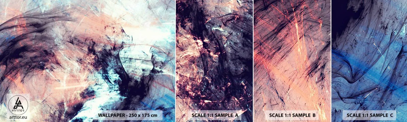 Mostră tapet autocolant Deluxe Sticker - Simte vântul - Abstracția, Bucată, Model modern - 100x30 cm