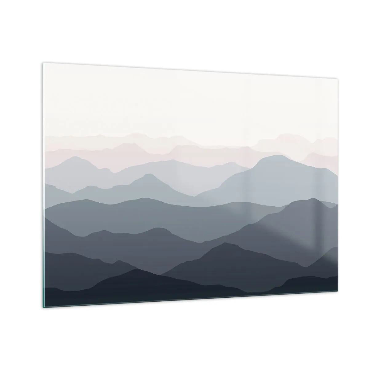 Tablou pe sticlă - Valuri de munți - 100x70 cm