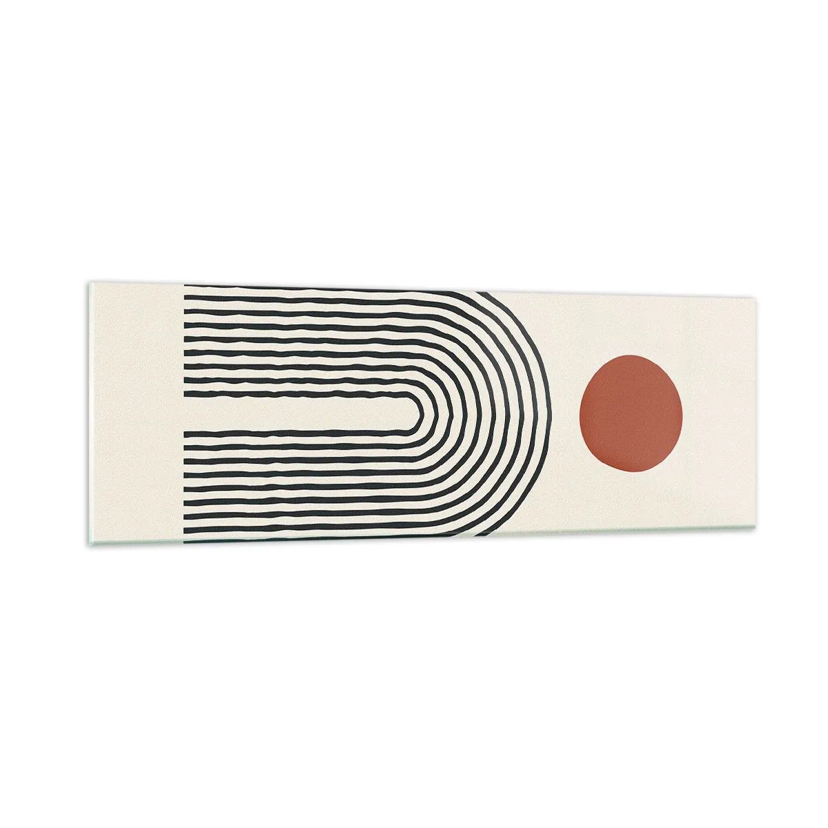 Tablou pe sticlă - Magnetismul formelor și al culorilor - 90x30 cm