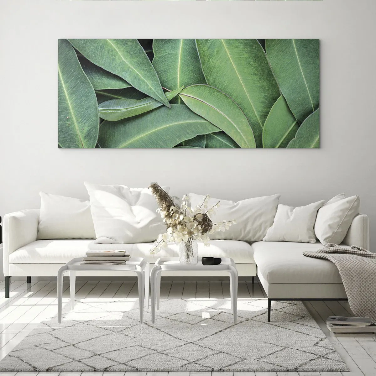 Tablou pe sticlă - Suculente și proaspete - 100x40 cm