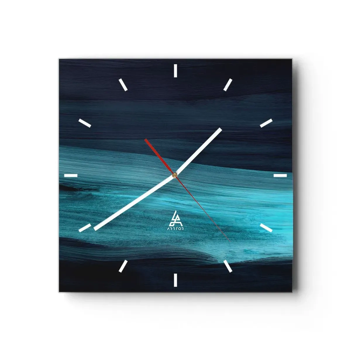 Ceas de perete - Ceas pe sticlă - Du-te cu fluxul - 30x30 cm